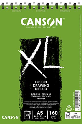 CANSON XL® Dessin Zeichenblock, DIN A5, 30 Blatt, 160 g/m² von Canson