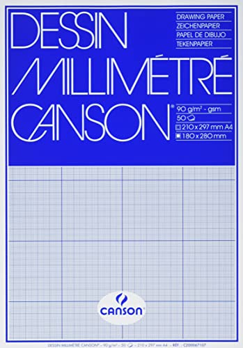 Canson 200067107 Millimeterpapier A4, weiß von Canson