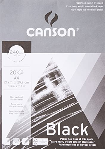 Canson 200377111 Papier, A4, tiefschwarz von Canson