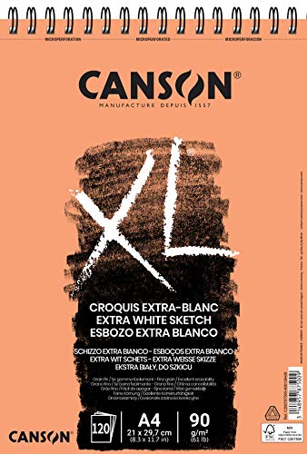 Canson XL® Extra-Blanc, extraweißer Skizzenblock, DIN A4, 120 Blatt, 90 g/m², 210 x 311 mm Canson XL® Extra-Blanc, extraweißer Skizzenblock, DIN A4, 120 Blatt, 90 g/m², 210 x 311 mm von Canson