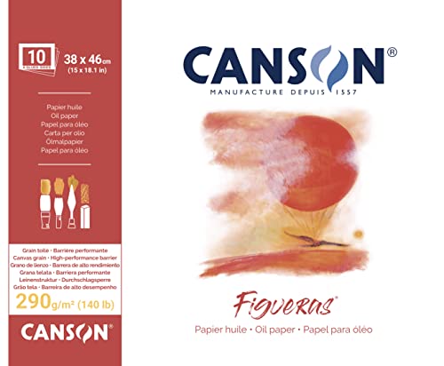 Canson 200857228 Figueras - Ölmalpapier, 38 x 46 cm, naturweiß von Canson