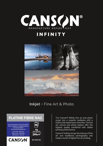 Canson 206211036 Platine Fibre Rag Box, Photopapier, A4 Weiß von Canson