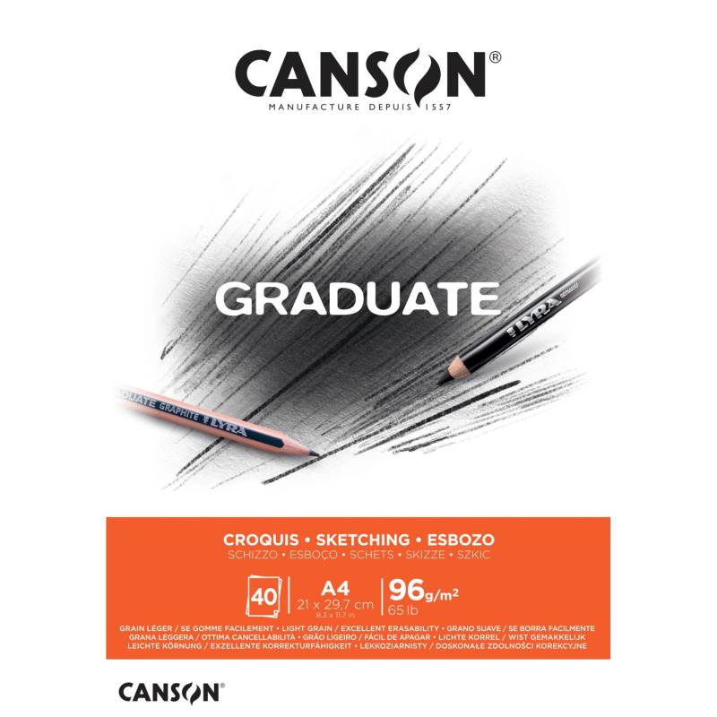 Canson Graduate Studien- Skizzenblock A4 Weiß 40 Blatt von Canson