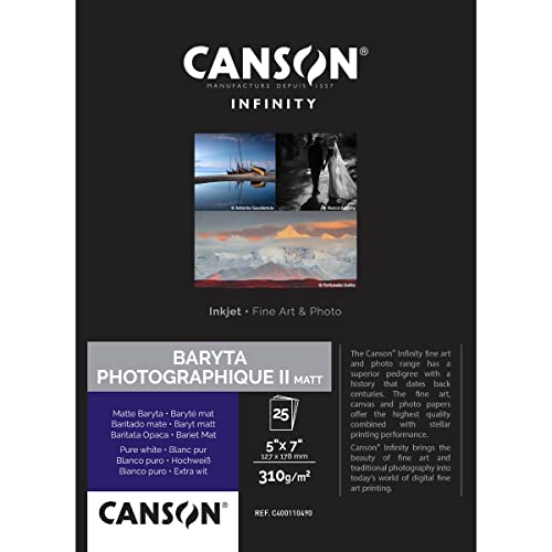 Canson Infinity Baryta Photo II Fotopapier, 12,7 x 17,8 cm, 25 Blatt, 310 g von Canson
