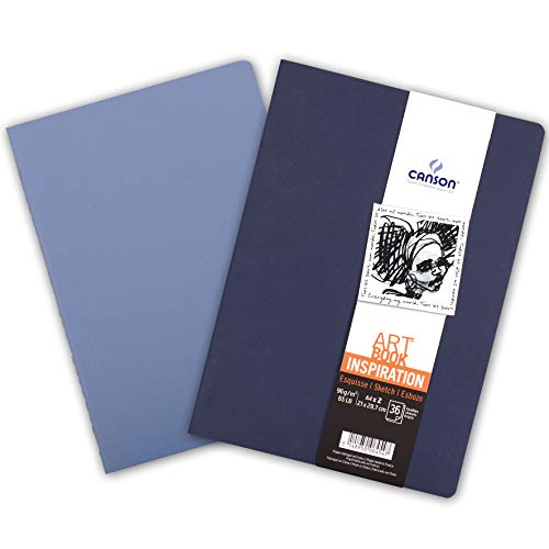 Canson Inspiration Skizzenbuch, Papier, Decke in Indigoblau und Lavendelblau, A4-21 x 29,7 cm von Canson