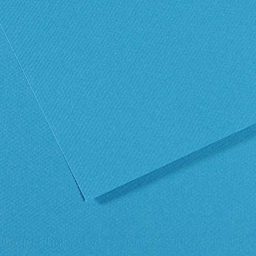 Canson Mi-Teintes Papel de Color de Pulpa Teñida, 160 g/m2, Azul (Turquoise - 595), 29,7x59, Pack de 10 von Canson