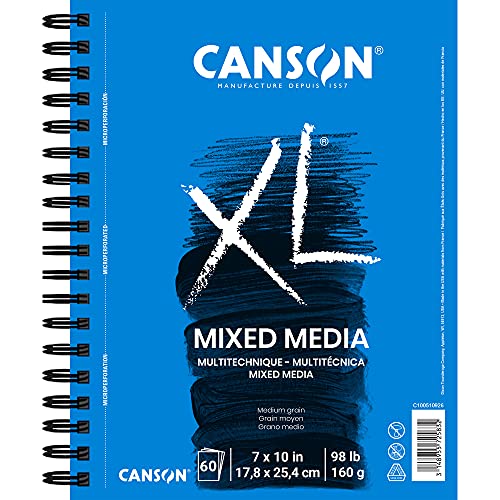 Canson Serie XL Spiral-Papierblock, 17,8 x 25,4 cm, 60 Blatt, Papier, 0, 7" x 10" von Canson