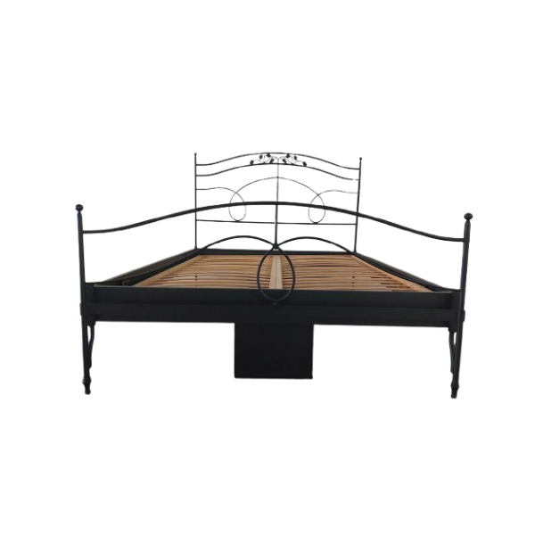 Anthrazitfarbenes Schmiedeeisen Doppelbett, Cantori von Cantori