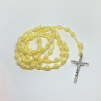 Schnur Geknotet Rosenkranz Papal Gelb Weiß von CantuFamilyRosaries