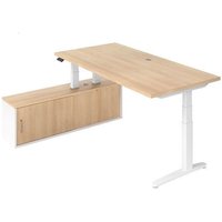Cantus E-Schreibtisch-Kombination FLIXX, Holznachbildung von Cantus
