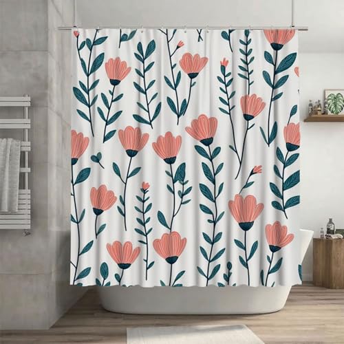 Duschvorhang Sommer Shower Curtains Blumen Duschvorhang 180 x 240 cm mit 12 Haken,Wasserdicht Shower Curtains,Beschwerter Saum,Waschbar Polyester Stoff Badevorhänge mit Ösen für Badezimmer Deko G-182 Duschvorhang Sommer Shower Curtains Blumen Duschvorhang 180 x 240 cm mit 12 Haken,Wasserdicht Shower Curtains,Beschwerter Saum,Waschbar Polyester Stoff Badevorhänge mit Ösen für Badezimmer Deko G-182 von Canuhkun