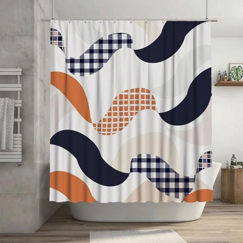 Duschvorhang Streifen Shower Curtains Abstrakt Duschvorhang 160 x 200 cm mit 12 Haken, Wasserdicht Shower Curtains, Beschwerter Saum, Waschbar Polyester Stoff Badevorhänge für Badezimmer Deko G-158 Duschvorhang Streifen Shower Curtains Abstrakt Duschvorhang 160 x 200 cm mit 12 Haken, Wasserdicht Shower Curtains, Beschwerter Saum, Waschbar Polyester Stoff Badevorhänge für Badezimmer Deko G-158 von Canuhkun