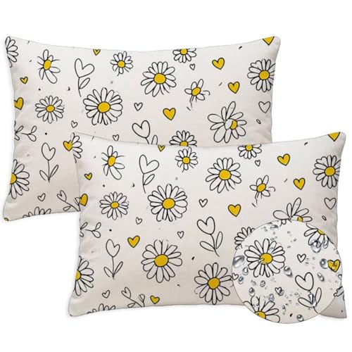 Element Outdoor Kissen Wasserfest 2er Set Kissenbezugen 40x65 cm Rechteckig Sofakissen Nordisch Sitzkissen Outdoor Balkon Deko Weicher Sofa Kissenbezugen für Sommer Fall Gartenmöbel Stuhl Deko, S-1356 von Canuhkun