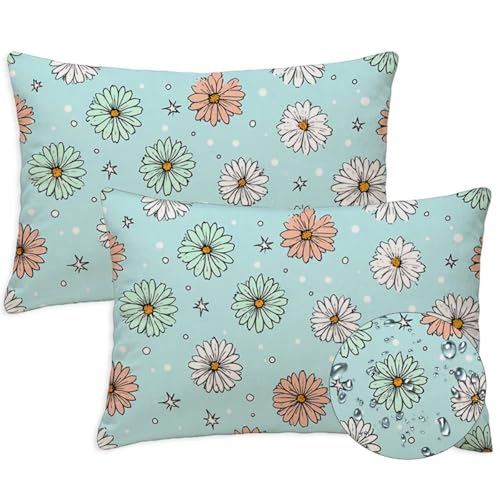 Entenei Outdoor Kissen Wasserfest 2er Set Kissenbezugen 40x70 cm Rechteckig Sofakissen Blumen Sitzkissen Outdoor Balkon Deko Weicher Sofa Kissenbezugen für Sommer Fall Gartenmöbel Stuhl Deko, S-1344 von Canuhkun