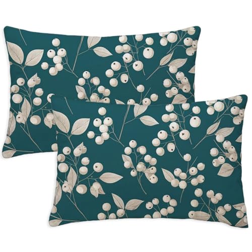 Kissenbezug 40x70 cm Rechteckig Sofakissen Kissenbezug Entenei Kissenbezüge Blumen 2er Set Weicher Zierkissen Couchkissen Beidseitig Bedruckt Muster für Deko Wohnzimmer Gartenmöbel Kissen S-1337 von Canuhkun