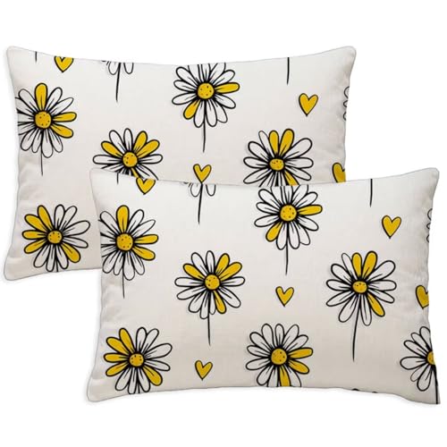 Kissenbezug 60x80 cm Rechteckig Sofakissen Kissenbezug Element Kissenbezüge Blumen 2er Set Weicher Zierkissen Couchkissen Beidseitig Bedruckt Muster für Deko Wohnzimmer Gartenmöbel Kissen S-1357 von Canuhkun
