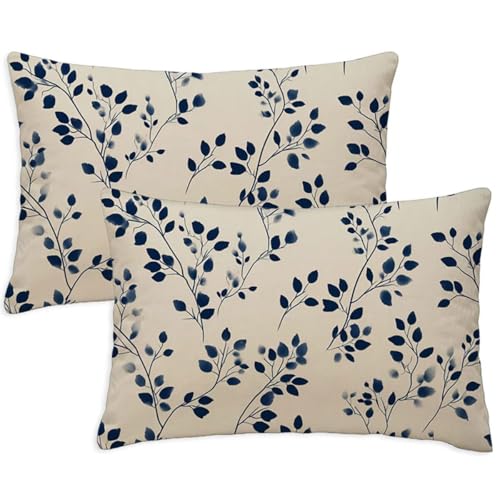Kissenbezug 70x90 cm Rechteckig Sofakissen Kissenbezug Blatt Deko Kissenbezüge Element 2er Set Weicher Zierkissen Couchkissen Beidseitig Bedruckt Muster für Deko Wohnzimmer Gartenmöbel Kissen S-1353 von Canuhkun