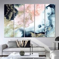 Abstrakte Wandkunst, Marmor Leinwand, Wanddekor, Moderne Leinwand Druck, Gold Rosa Kunst, Dekor von CanvaSale