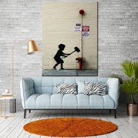 Banksy Graffiti Kind, Leinwand Kunst, Nyc Street Art, Banksy Stil, Wand Kunst Druck, Büro Dekor, Wandkunst von CanvaSale