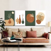 Boho Terrakotta Leinwand Kunst Modernes Geschenk Für Sie Und Ihn von CanvaSale