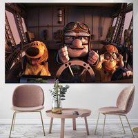 Carl Russel Und Hund, Movie Up Poster, Wandkunst, Leinwand, Fredricksen, Cartoon Kinder von CanvaSale