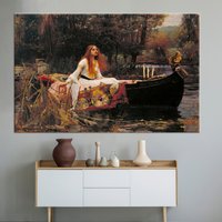 Die Dame Von Shalott, John William Waterhouse, Frauenmalerei, Ölgemälde Druck, Berühmte Wandkunst, Tisch, Vintage Leinwandkunst von CanvaSale