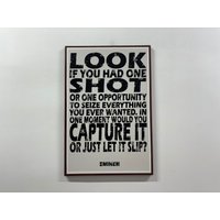 Eminem, Songtexte Kunstdruck, Look If You Had One Shot, Eminem Zitate Print, Wandkunst, Leinwand, Poster, Moderne Wandkunst von CanvaSale