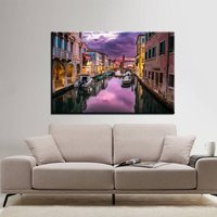 Lila Wolken Über Dem Canal Grande, Grand Wandkunst, Leinwand, Venedig Italien Landschaft, Leinwand von CanvaSale