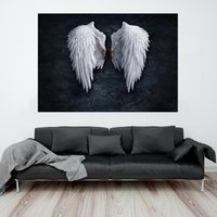 Lucifer Wings Poster, Engel Kunst, Wanddekor, Netflix Wandkunst, Engelsflügel Leinwand, Luzifer Film Kunstwerk, Flügel Leinwand von CanvaSale