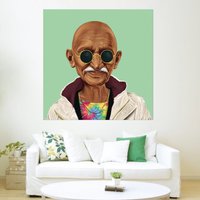 Mahatma Gandhi Leinwand, Kunst, Poster, Illustrationskunst, Druck, India Peace Hipster von CanvaSale