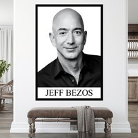 Poster Mit Jeff Bezos, Matt Bezos Wandkunst, Motivationsleinwand, Entrepreneur Wanddekor, Leinwand, Business Inspirierender Druck von CanvaSale