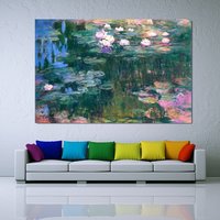 Claude Monet Seerosen Leinwand Wand Kunst Druck, Reproduktion Wanddekor, Wohnkultur, Luxus Wandkunst, Moderne Wandkunst von CanvaStationWallArts