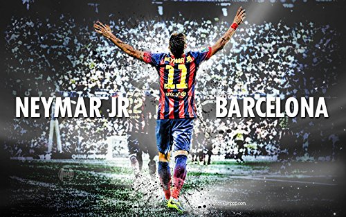 Neymar FC Barcelona Fußball von Canvas35 A1 Größe glänzend Poster 83,8 x 61 cm, Leinwand, Mehrfarbig, 62 x 0,5 x 92 cm von Canvas