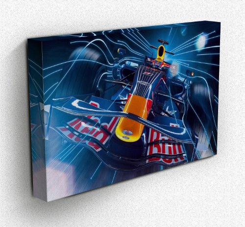 Red Bull Formula One Grand Prix Gerahmter Druck 76,2 x 50,8 cm, Supercar Leinwanddruck von Canvas35, Mehrfarbig, 127 x 50 x 4 cm von Canvas