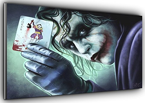 Spielt die Joker Karte Batman Dark Knight Panorama Leinwand Kunstdruck Bild gerahmt XXL 139,7 x 61 cm über 4,5 Ft breit x 2 ft Hoch fertig zum Aufhängen von Canvas