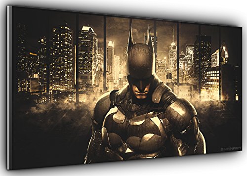 Gotham's Protector Batman Dark Knight Panorama-Kunstdruck auf Leinwand, gerahmt, XXL, 139,7 x 61 cm, über 1,4 m breit x 61 m hoch, fertig zum Aufhängen von Canvas35 Ltd.