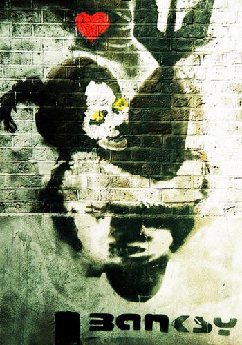 Canvas35 Poster Banksy Love Bomb, gerahmt, glänzend, A1, 83,8 x 61 cm von Canvas35