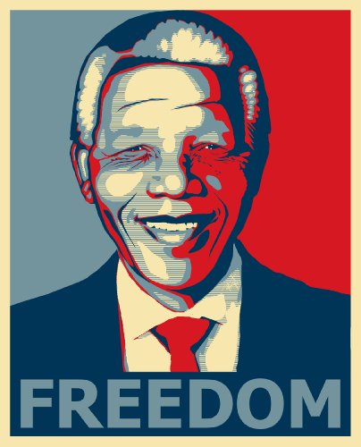 Canvas35 Poster Nelson Mandela, groß, glänzend, 88,9 x 58,4 cm von Canvas35