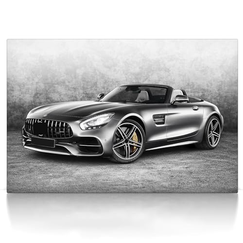 AMG GT Roadster - Leinwand Bild - Wandbild XXL Kunst Druck Bilder Modern, kompatibel mit Mercedes (100 x 70 cm, Leinwand auf Keilrahmen) von CanvasArts