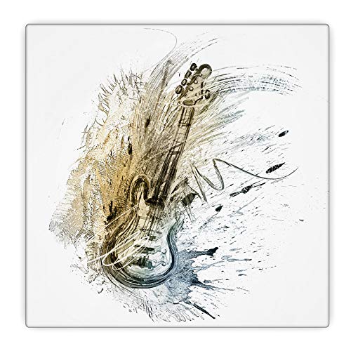 Abstract Music Gitarre - Leinwand Bild - Abstrakt Musik Wandbild aufhängefertig Kunst Druck Bilder Wand Deko Modern Art XXL Wohnzimmer (50 x 50 cm, Leinwand auf Keilrahmen, Gitarre) von CanvasArts