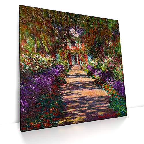 Allee in Giverny - Claude Monet - Leinwand Bild, Wandbild Kunst Druck (90 x 90 cm, Leinwand auf Keilrahmen, Allee in Giverny) von CanvasArts