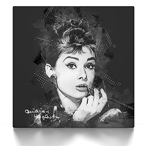 Audrey Hepburn Street Art - Leinwand Bild - Film Wandbild aufhängefertig Kunst Druck Bilder Wand Deko Modern Art XXL Wohnzimmer (50 x 50 cm, Leinwand auf Keilrahmen, Audrey Hepburn) von CanvasArts