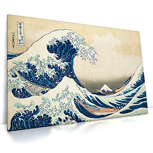 CanvasArts Die große Welle vor Kanagawa - Katsushika Hokusai - Leinwand auf Keilrahmen (120 x 80 cm, Leinwand auf Keilrahmen) von CanvasArts