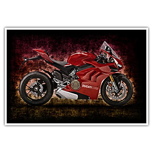 CanvasArts Ducati Panigale V4 - Poster - Wandbild Motorrad Modern (80 x 60 cm, Poster) von CanvasArts