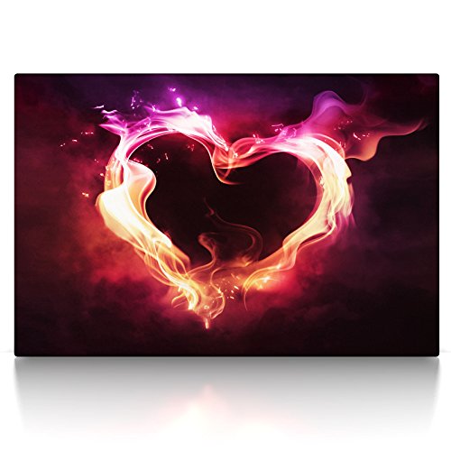 CanvasArts Feuer Herz rot - Leinwand Bild auf Keilrahmen Wandbild Love Liebe abstrakt 05.2201 (60x40 cm, einteilig) von CanvasArts