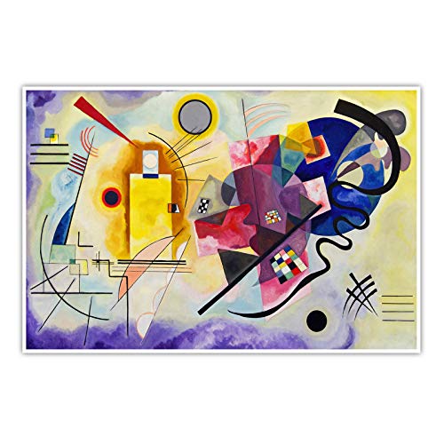 CanvasArts Gelb Rot Blau - Wassily Kandinsky - Poster, Wandbild Druck Kunstdruck (100 x 70 cm, Poster, Gelb Rot Blau) von CanvasArts