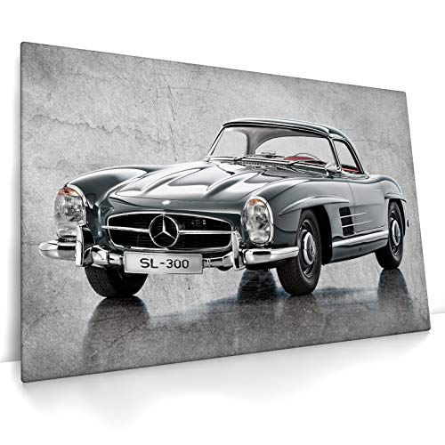 CanvasArts Leinwand Bild SL 300 - Wandbild Oldtimer Kunstdruck Auto Bilder kompatibel mit Mercedes Benz (60 x 40 cm, Leinwand auf Keilrahmen) von CanvasArts