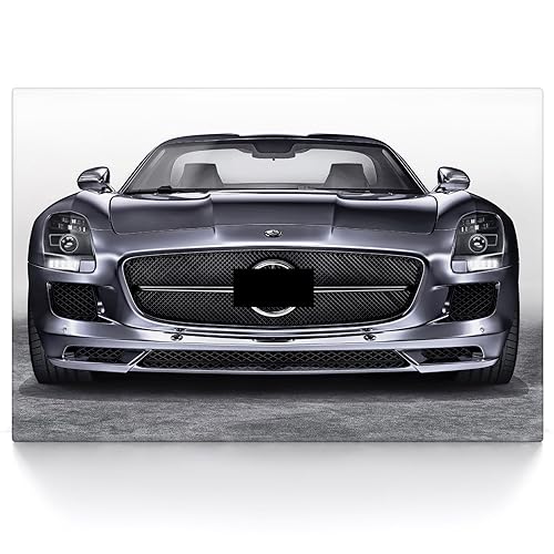 CanvasArts Leinwand Bild SLS AMG Front - Wandbild Kunstdruck Auto Bilder kompatibel mit Mercedes Benz (140 x 90 cm, Leinwand auf Keilrahmen) von CanvasArts