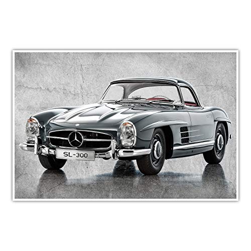 CanvasArts Poster SL 300 - Wandbild Oldtimer Kunstdruck Auto Bilder kompatibel mit Mercedes Benz (120 x 80 cm, Poster) von CanvasArts