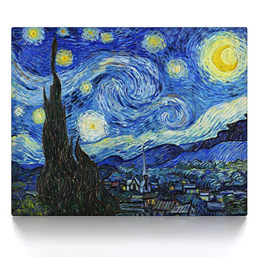 CanvasArts Sternennacht - Vincent Van Gogh - Leinwandbild (90 x 70 cm, Leinwand auf Keilrahmen) von CanvasArts